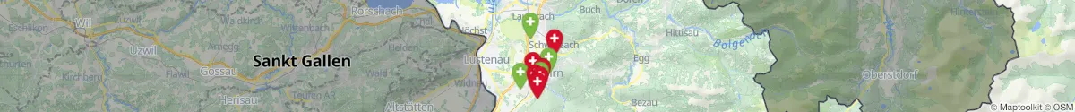 Kartenansicht für Apotheken-Notdienste in der Nähe von Dornbirn (Dornbirn, Vorarlberg)
